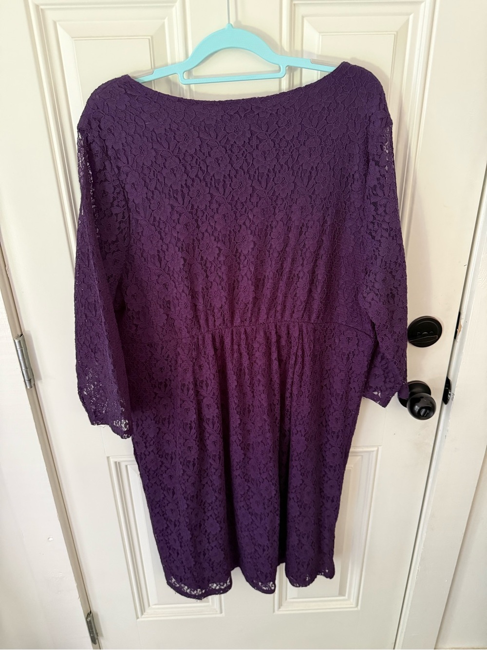 Lane Bryant Deep Purple Lace Wrap-Style Dress - Picture 4 of 7
